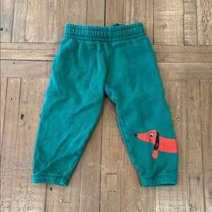 Mini Rodini green dachshund dog jogger sweatpants 1.5-3 years